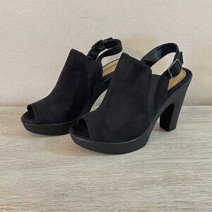 Solesenseability 6 Platform Heels Sandals Black Shoes Slingback